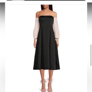 NWT Gianni Bini x Nastia Liukin Audrey Sateen Off-The-Shoulder Midi Dress  4